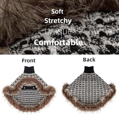 Dog Sweater Cloak Turtleneck Knit Coat XS-XL Small Dogs Winter Warm