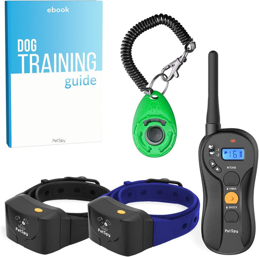 Dog Training Collar Remote Beep Vibration Shock Waterproof 1 or 2 Dogs P620 Full Set Two Dogs