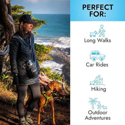 Dog Water Bottle 32/64oz Insulated w Food Bowl Travel