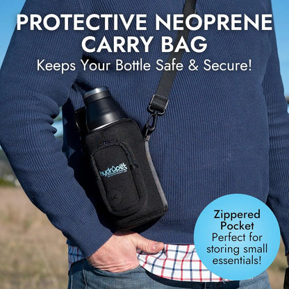 Dog Water Bottle 32/64oz Insulated w Food Bowl Travel