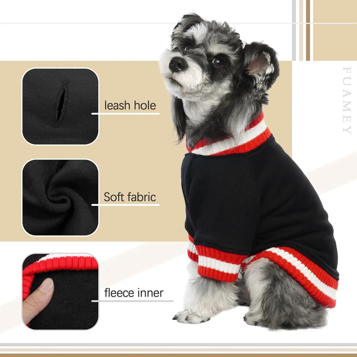 Dog Winter Fleece Pullover Sweater, Soft Warm Hoodie for Small to Medium Dogs