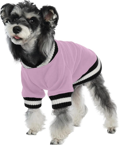 Dog Winter Fleece Pullover Sweater, Soft Warm Hoodie for Small to Medium Dogs Lavender Small(Chest:19.6In)