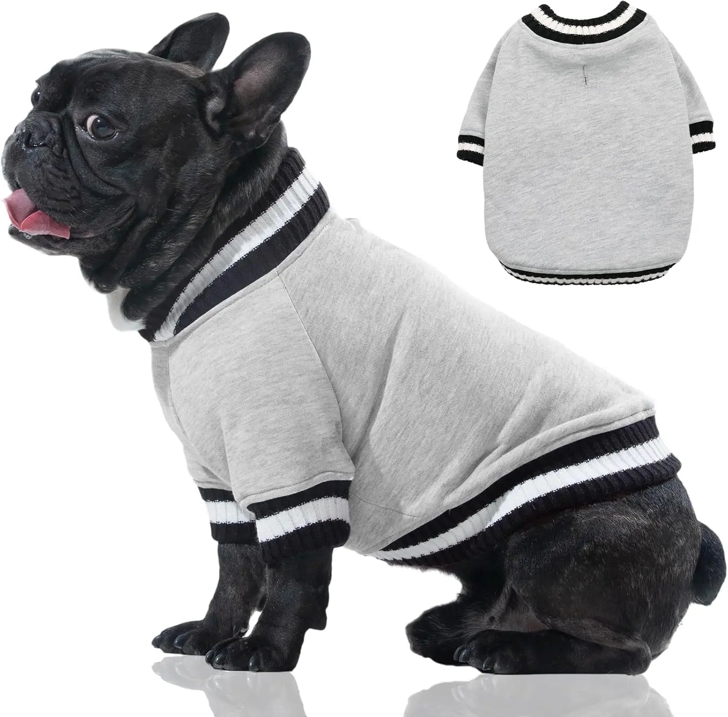 Dog Winter Fleece Pullover Sweater, Soft Warm Hoodie for Small to Medium Dogs Grey X-Small(Chest:15.3In)