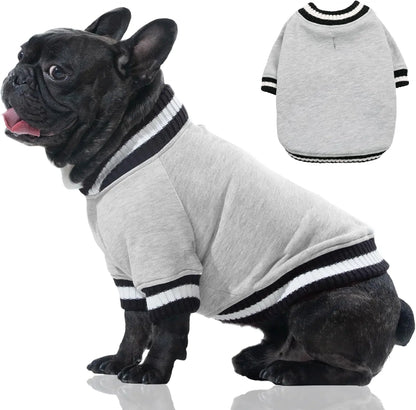 Dog Winter Fleece Pullover Sweater, Soft Warm Hoodie for Small to Medium Dogs Grey X-Small(Chest:15.3In)