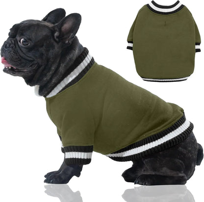 Dog Winter Fleece Pullover Sweater, Soft Warm Hoodie for Small to Medium Dogs Green X-Small(Chest:15.3In)