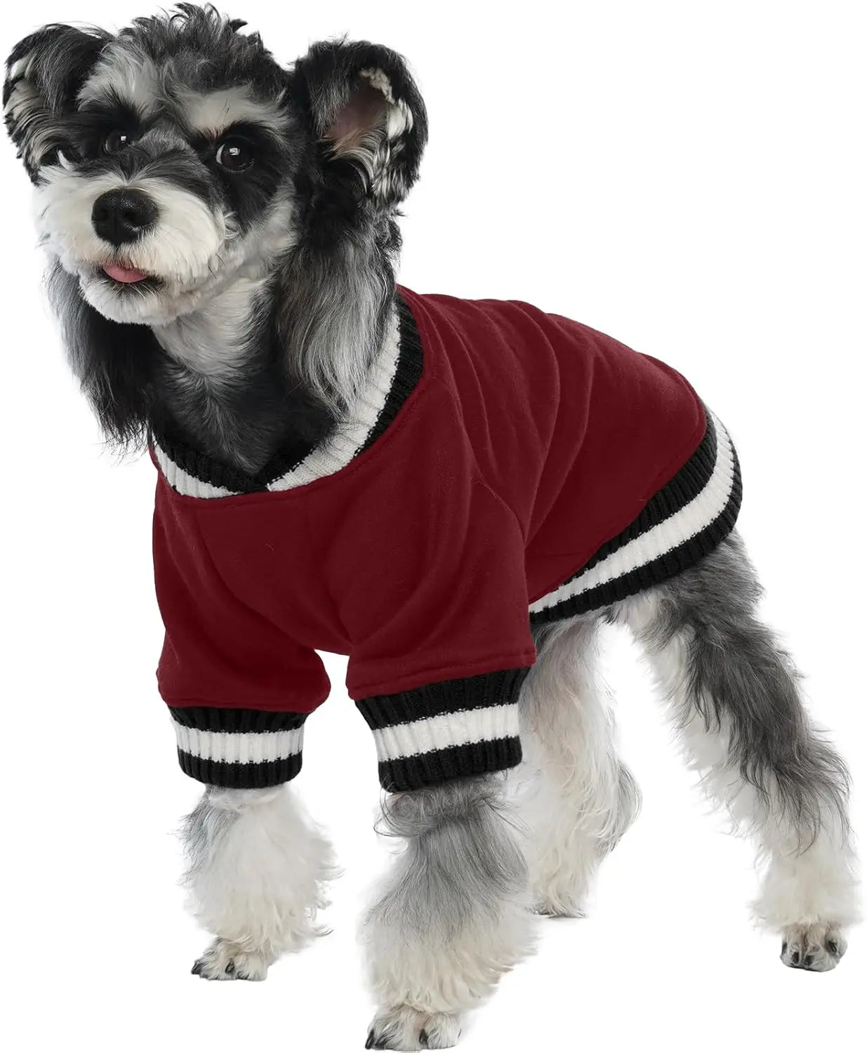 Dog Winter Fleece Pullover Sweater, Soft Warm Hoodie for Small to Medium Dogs Wine-Red Small(Chest:19.6In)