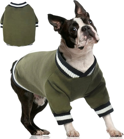 Dog Winter Fleece Pullover Sweater, Soft Warm Hoodie for Small to Medium Dogs Green Medium(Chest:25.2In)