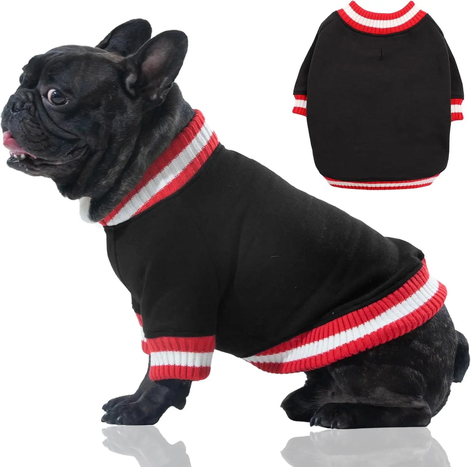 Dog Winter Fleece Pullover Sweater, Soft Warm Hoodie for Small to Medium Dogs Black X-Small(Chest:15.3In)