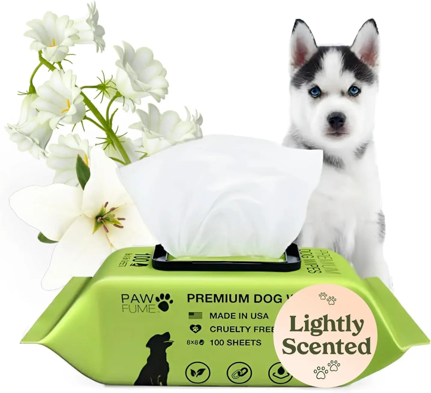Dog Wipes Hypoallergenic Tear Stain Deodorizing Cat Pet 100 Count Pack Of 1