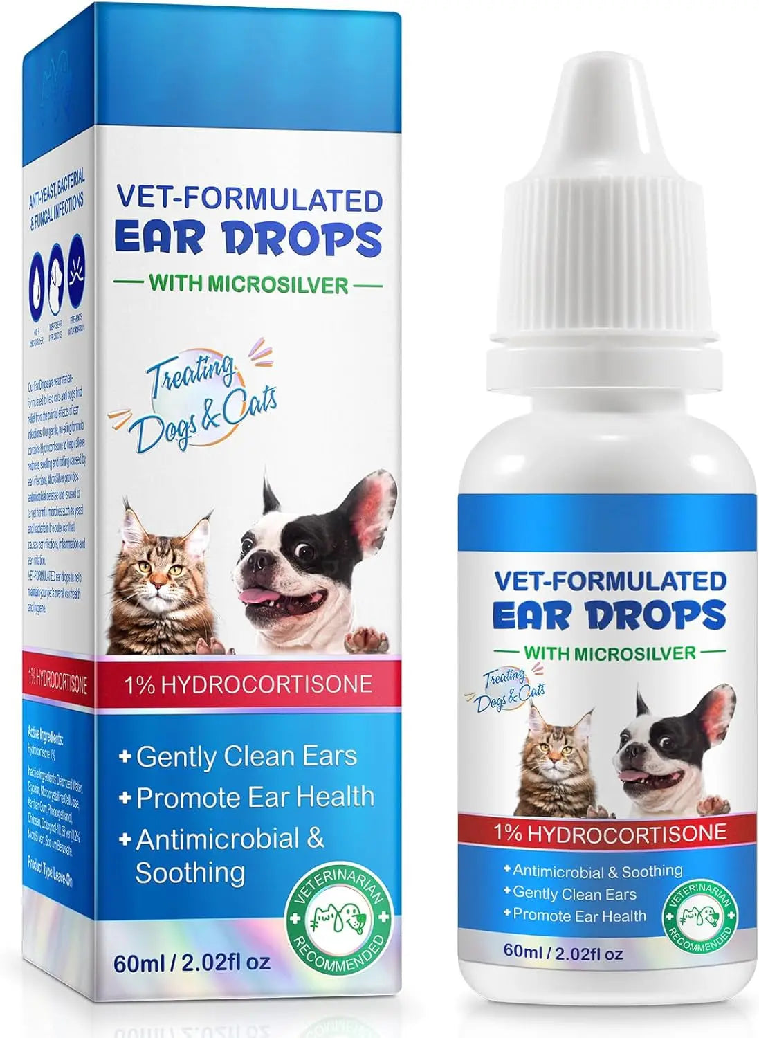 Dog & Cat Ear Cleaning Drops with 1% Hydrocortisone, Itchy Ear Relief Default Title