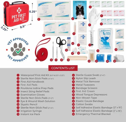 Dog & Cat First Aid Kit Vet Approved Emergency Supplies Travel Home RV
