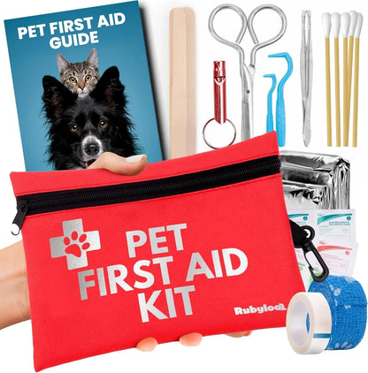Dog & Cat First Aid Kit Vet Approved Emergency Supplies Travel Home RV 1 Travel Kit (39 Pieces)
