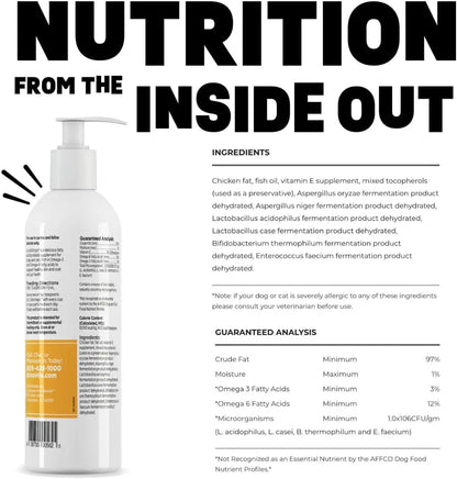 Dog & Cat Omega 3 6 Supplement Probiotics Vitamin E Skin Coat 16oz Pump