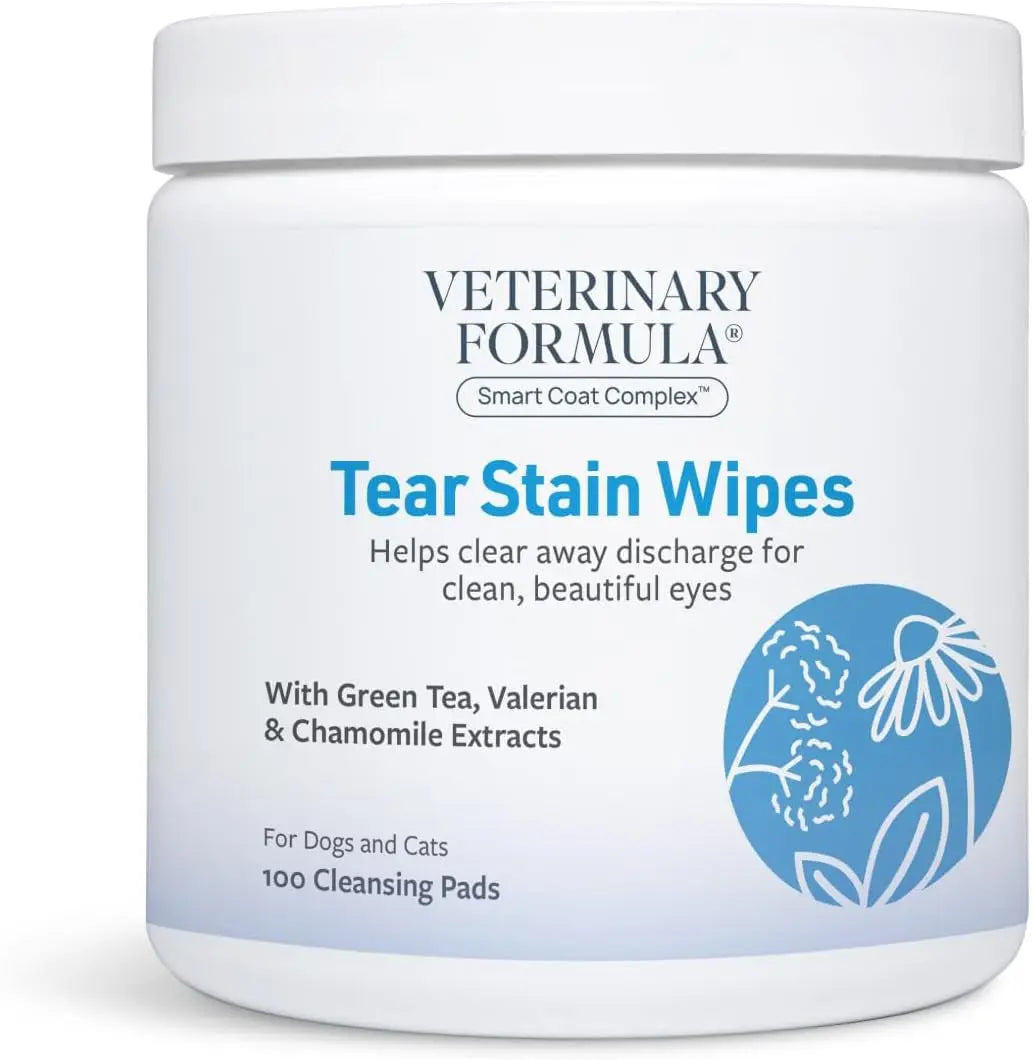 Dog & Cat Tear Stain Eye Wipes Fragrance Free Facial Cleaning 100 Ct Wipes 100 Ct