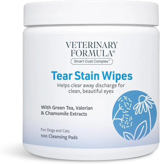 Dog & Cat Tear Stain Eye Wipes Fragrance Free Facial Cleaning 100 Ct Wipes 100 Ct