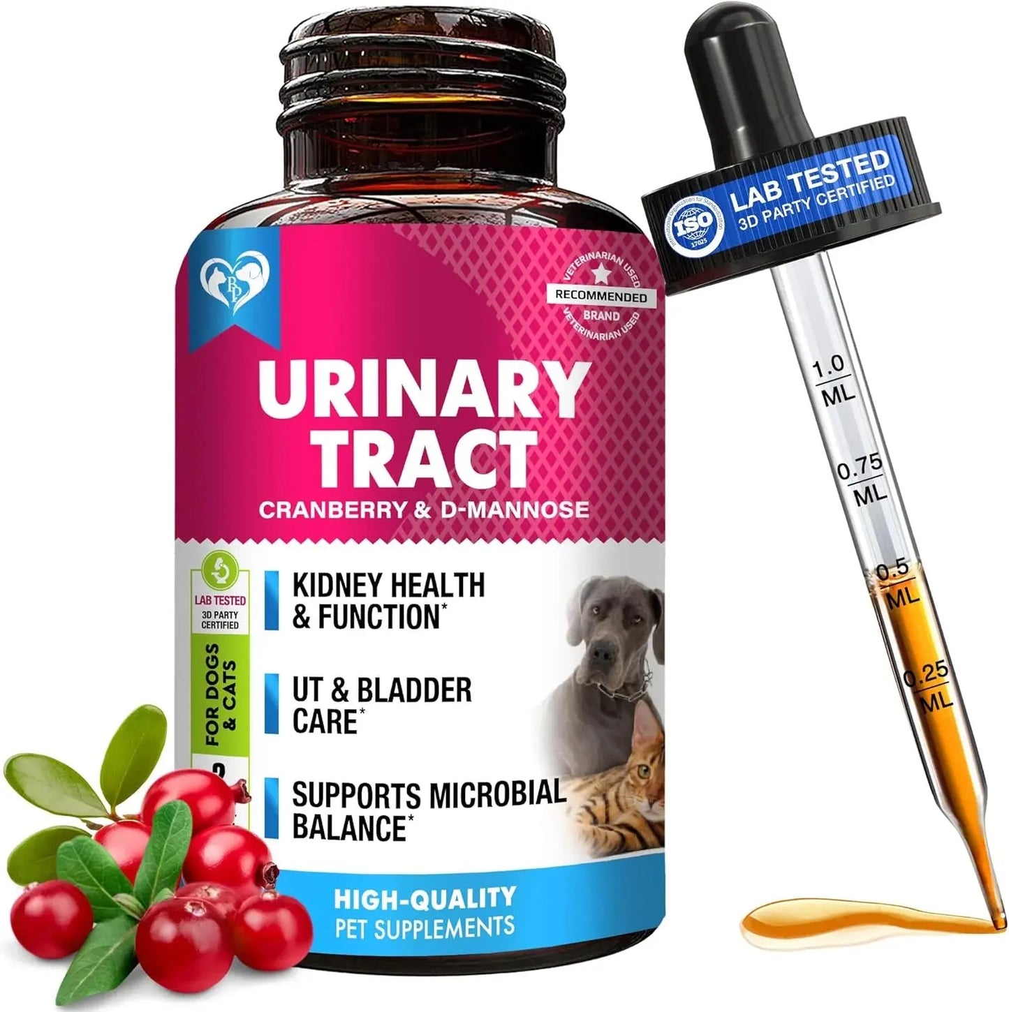 Dog & Cat UTI Drops – Natural Cranberry Kidney & Bladder Support Supplement for Urinary Tract Health Default Title