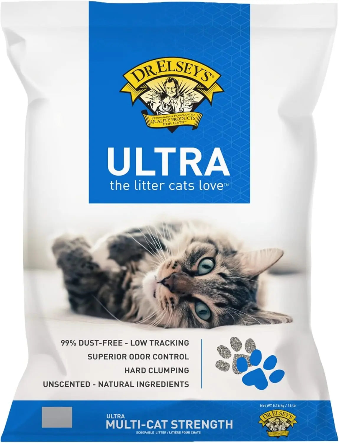 Dr. Elsey's Ultra Unscented Clumping Clay Cat Litter 18 Lb