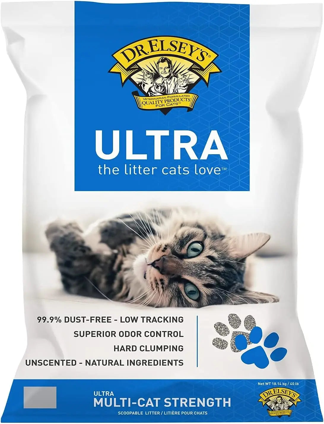 Dr. Elsey's Ultra Unscented Clumping Clay Cat Litter 40 Lb