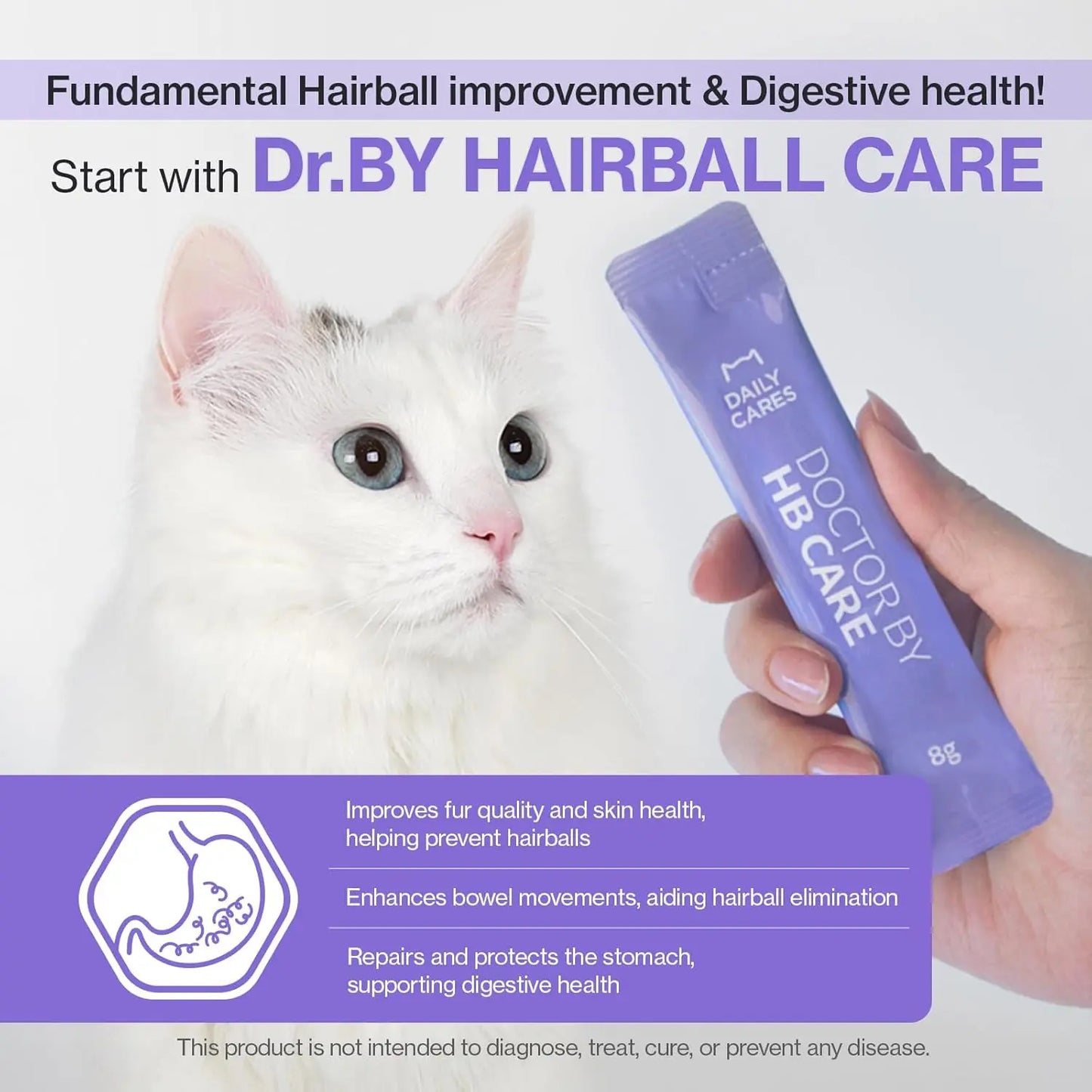 Dr.By Cat Hairball Care Lickable Supplement, Omega-3, 30 Ct