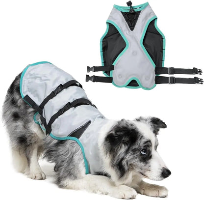 Dry-Activate Dog Cooling Vest, Machine Washable – Assorted Colors Silver M