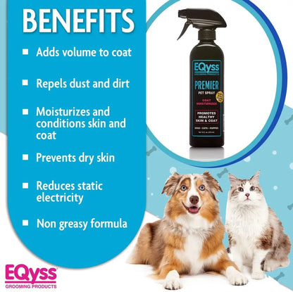 EQyss Premier Pet Spray Moisturizing Coat Conditioner 16oz USA