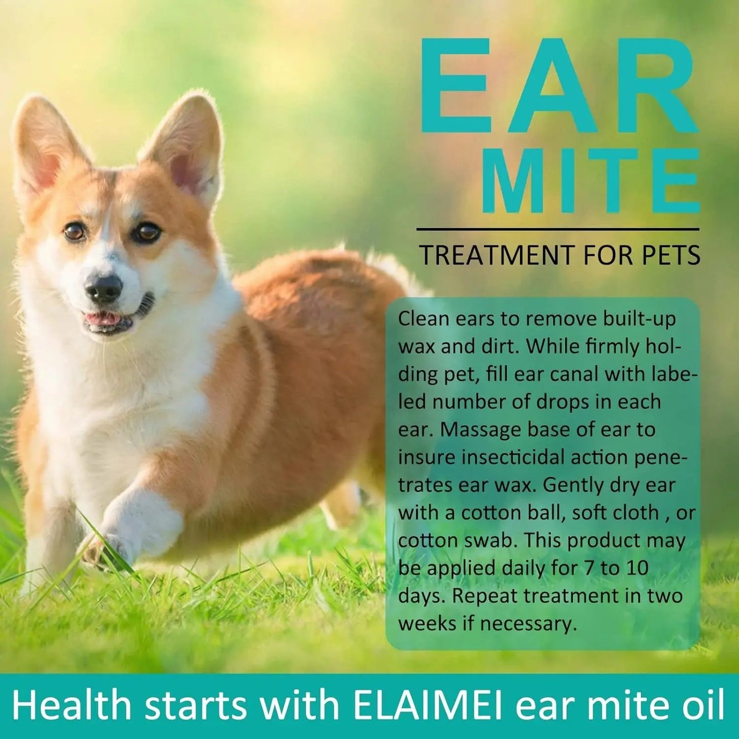 Ear Mite Treatment for Dogs & Cats – Fast-Acting Drops with Aloe Vera (0.75 oz)