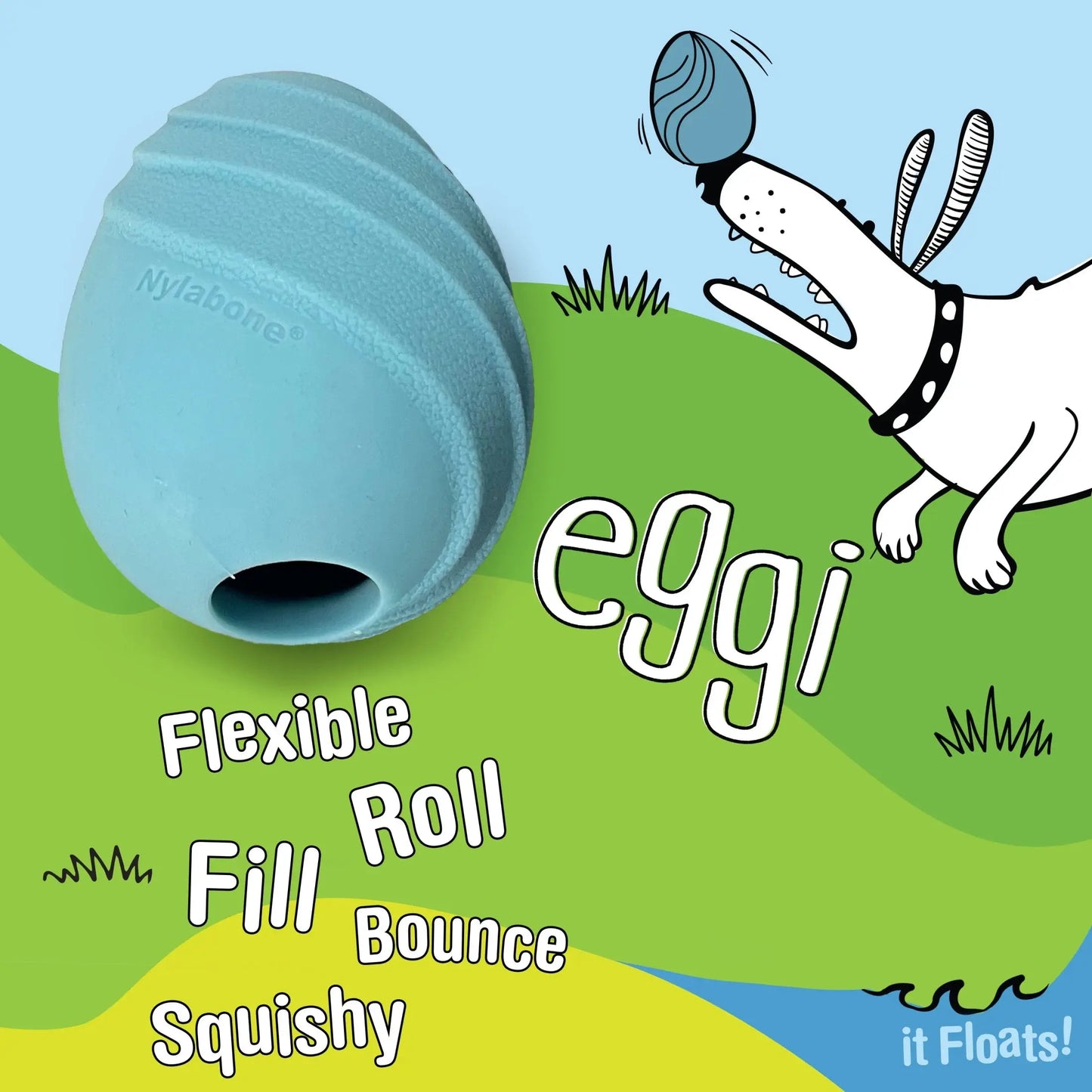 Eggi Interactive Dog Toy – Lightweight Bouncy Treat Ball, Creative Play Training Toy
