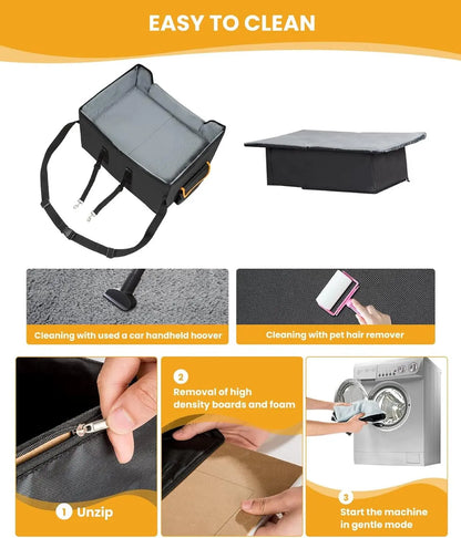 Elevated Dog Car Seat Booster Bed for Small Dogs & Cats – Travel Carrier Seat