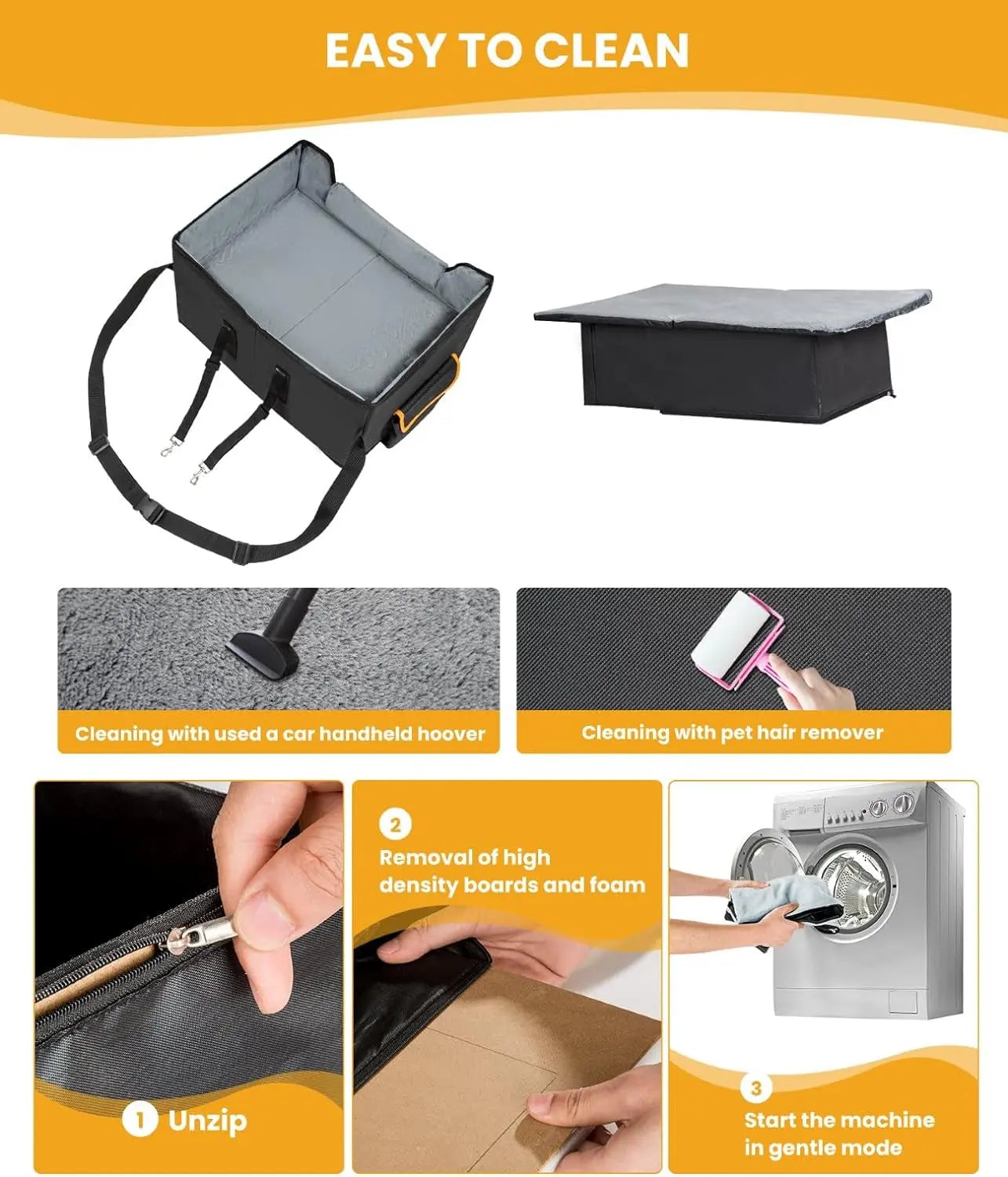 Elevated Dog Car Seat Booster Bed for Small Dogs & Cats – Travel Carrier Seat