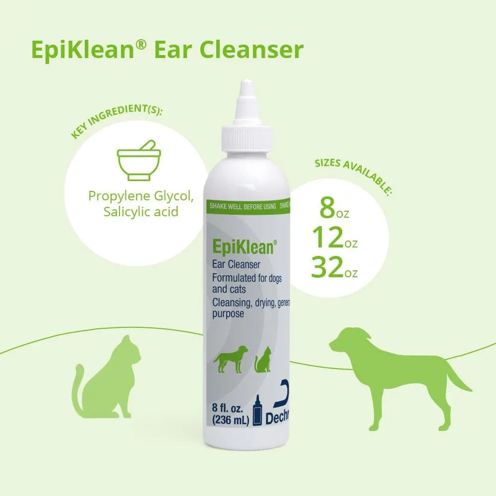 Epiklean Ear Cleanser for Dogs & Cats, Gentle Debris Removal 8oz