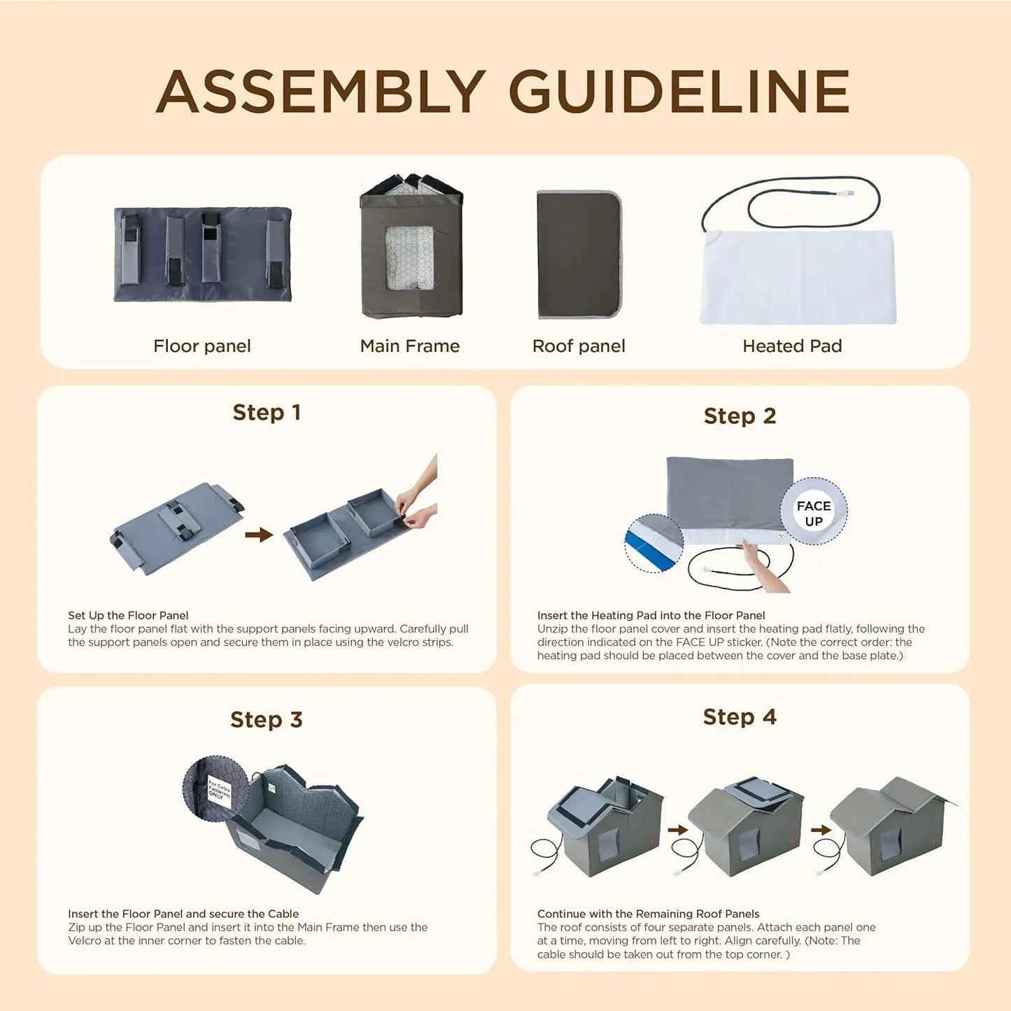 Extra Wide Heated Outdoor Cat House Waterproof Winter Shelter for Cats