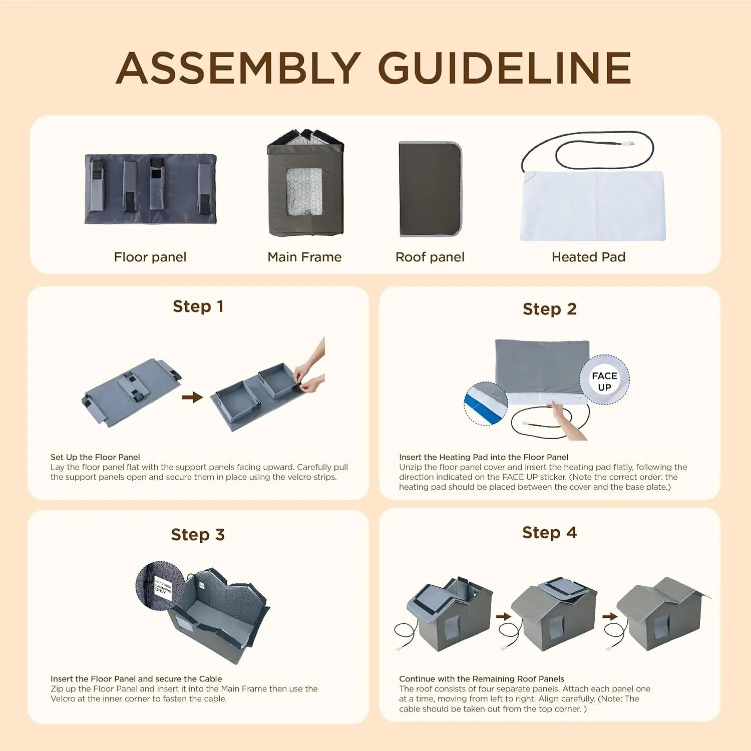 Extra Wide Heated Outdoor Cat House Waterproof Winter Shelter for Cats