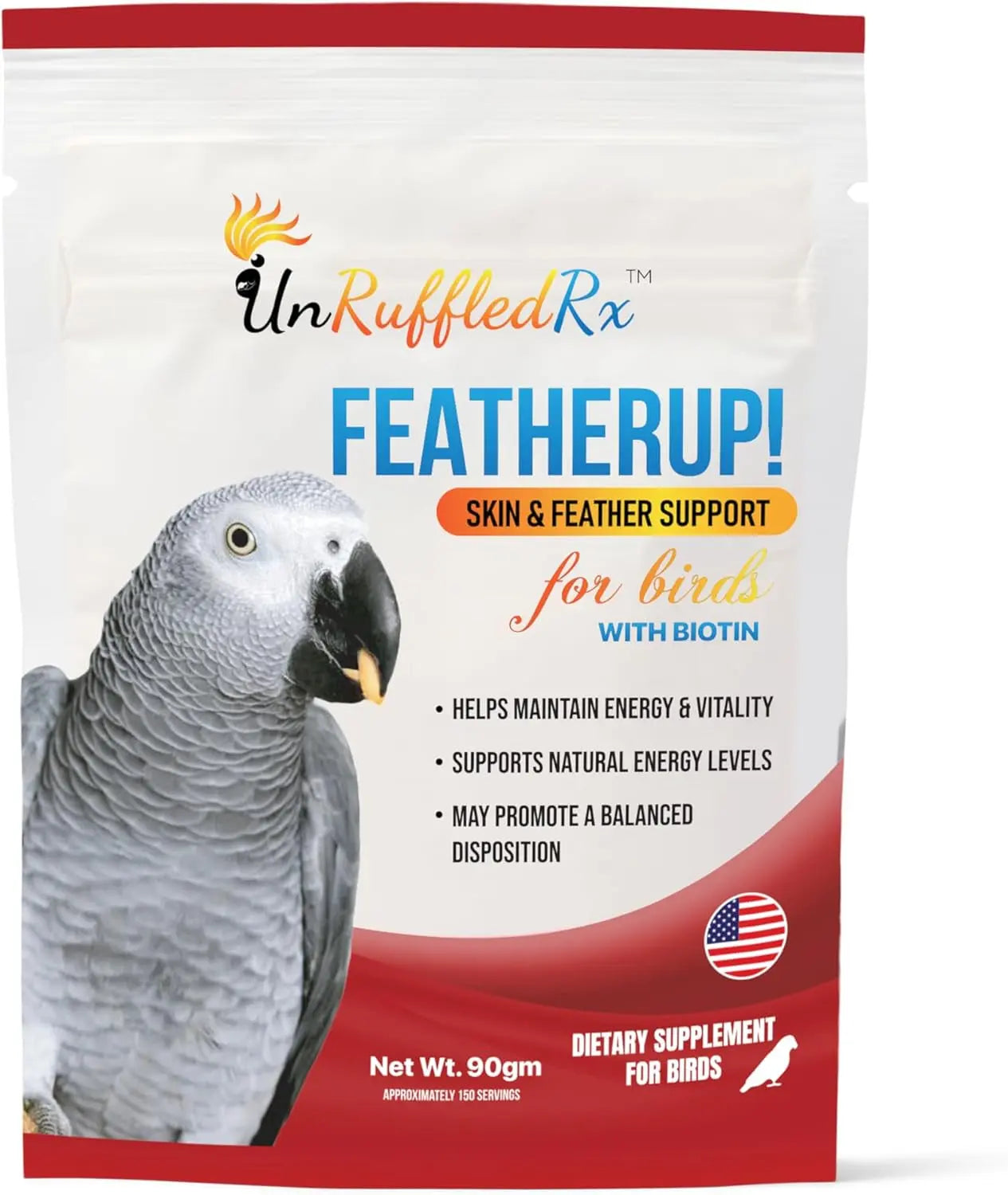 FeatherUp Bird Vitamins with Biotin & Calcium for Feather Growth 90g Default Title