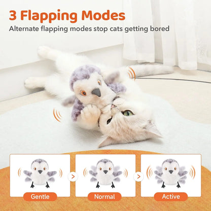 Flapping Bird Cat Toy Rechargeable Chirping Catnip 4in