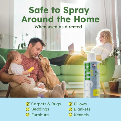 Flea & Tick Concentrate Starter Pack (3.7oz, 2-Pack) – Natural Essential Oil Formula for Dogs & Pets, Controls Fleas, Ticks & Mites