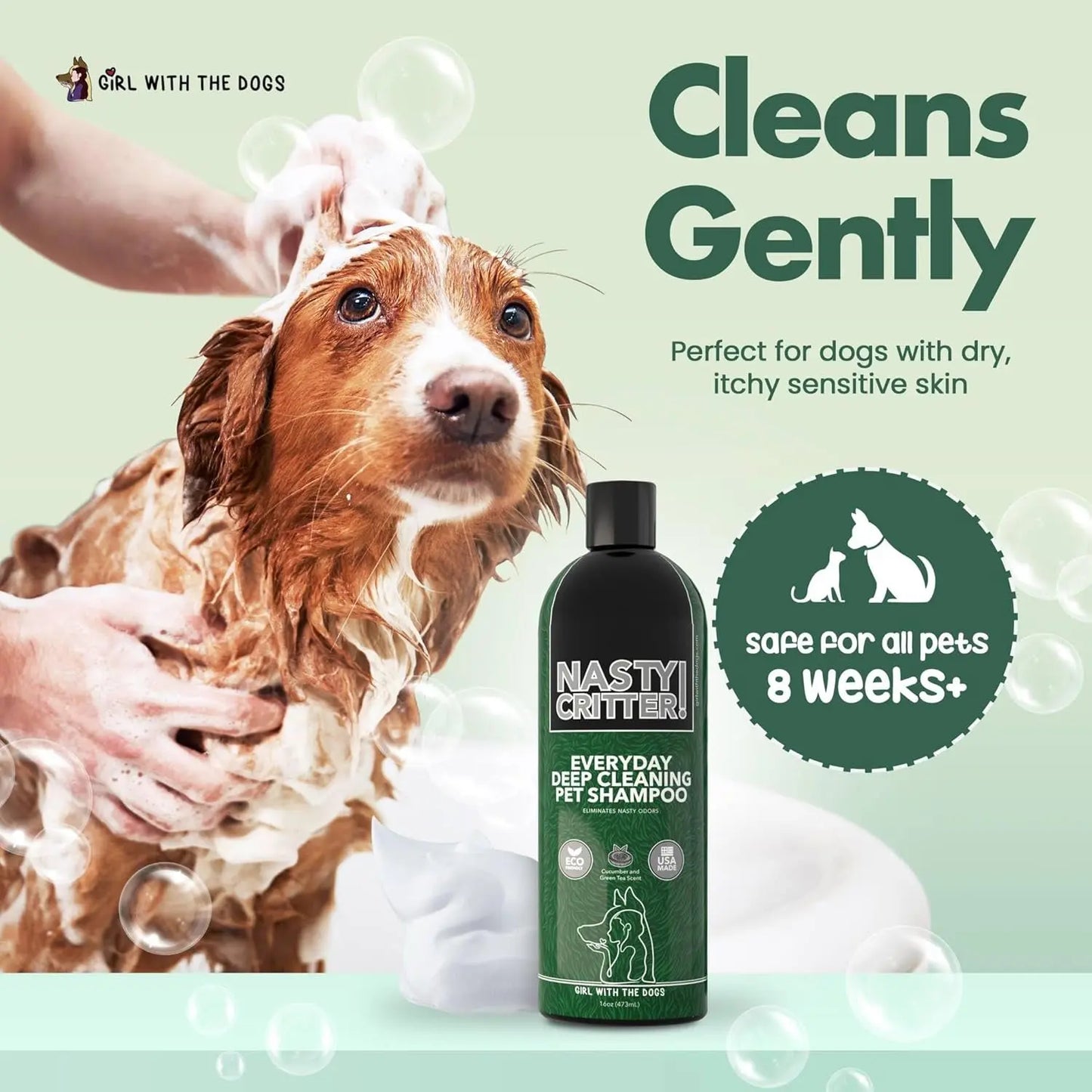 Fluff Off & Nasty Critter Dog Shampoo Set – Deshedding & Deep Clean 16 oz Each