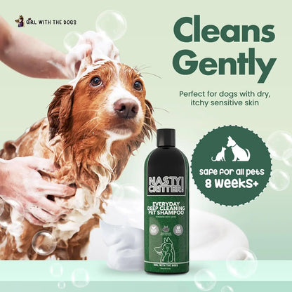 Fluff Off & Nasty Critter Dog Shampoo Set – Deshedding & Deep Clean 16 oz Each