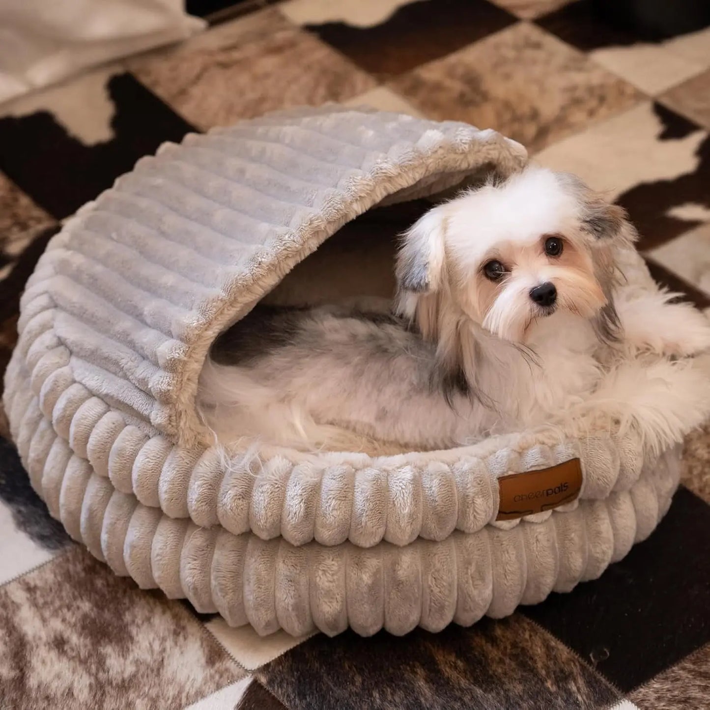 Fluffy Round Soft Cat Bed – Washable Plush Pet Bed for Cats & Small Dogs