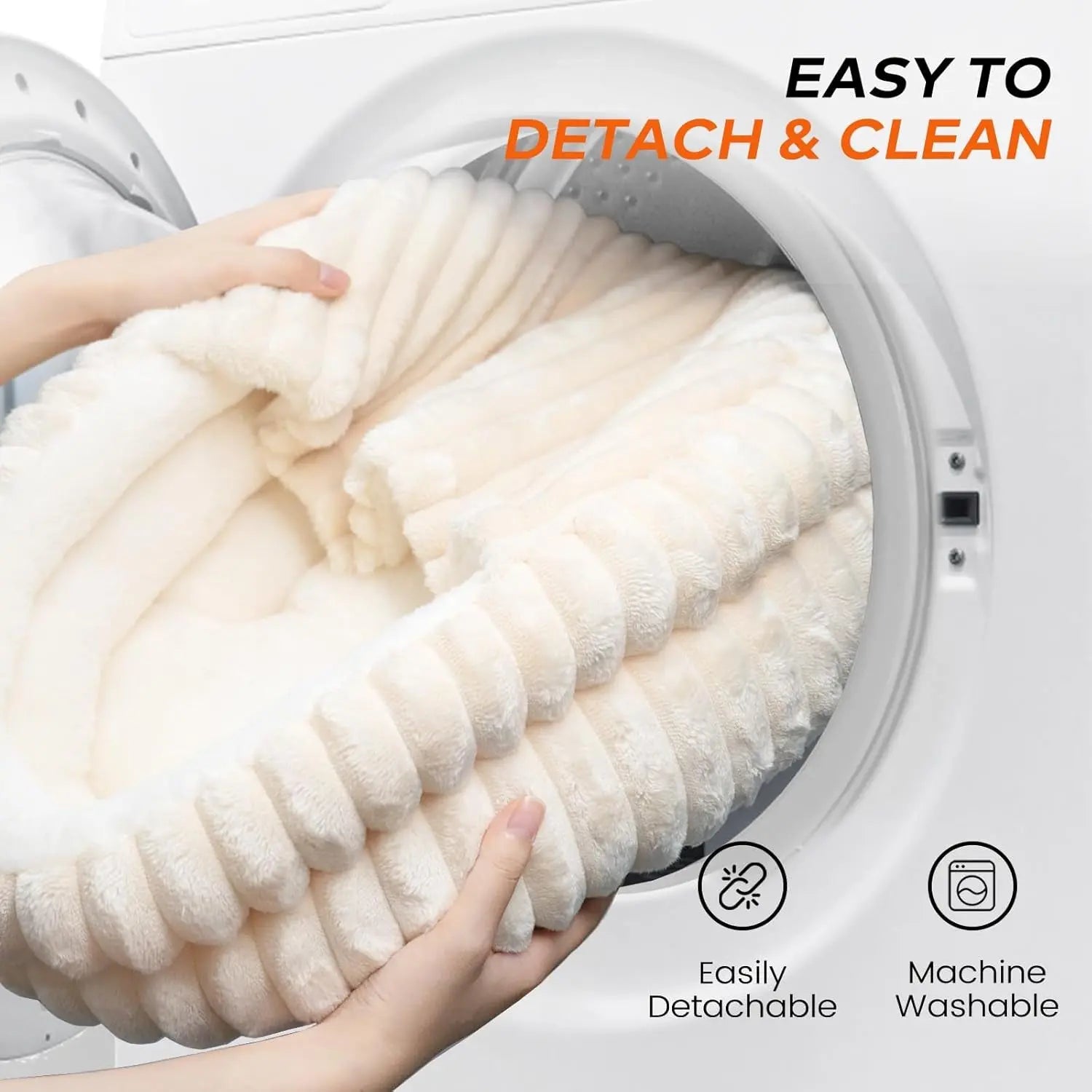 Fluffy Round Soft Cat Bed – Washable Plush Pet Bed for Cats & Small Dogs