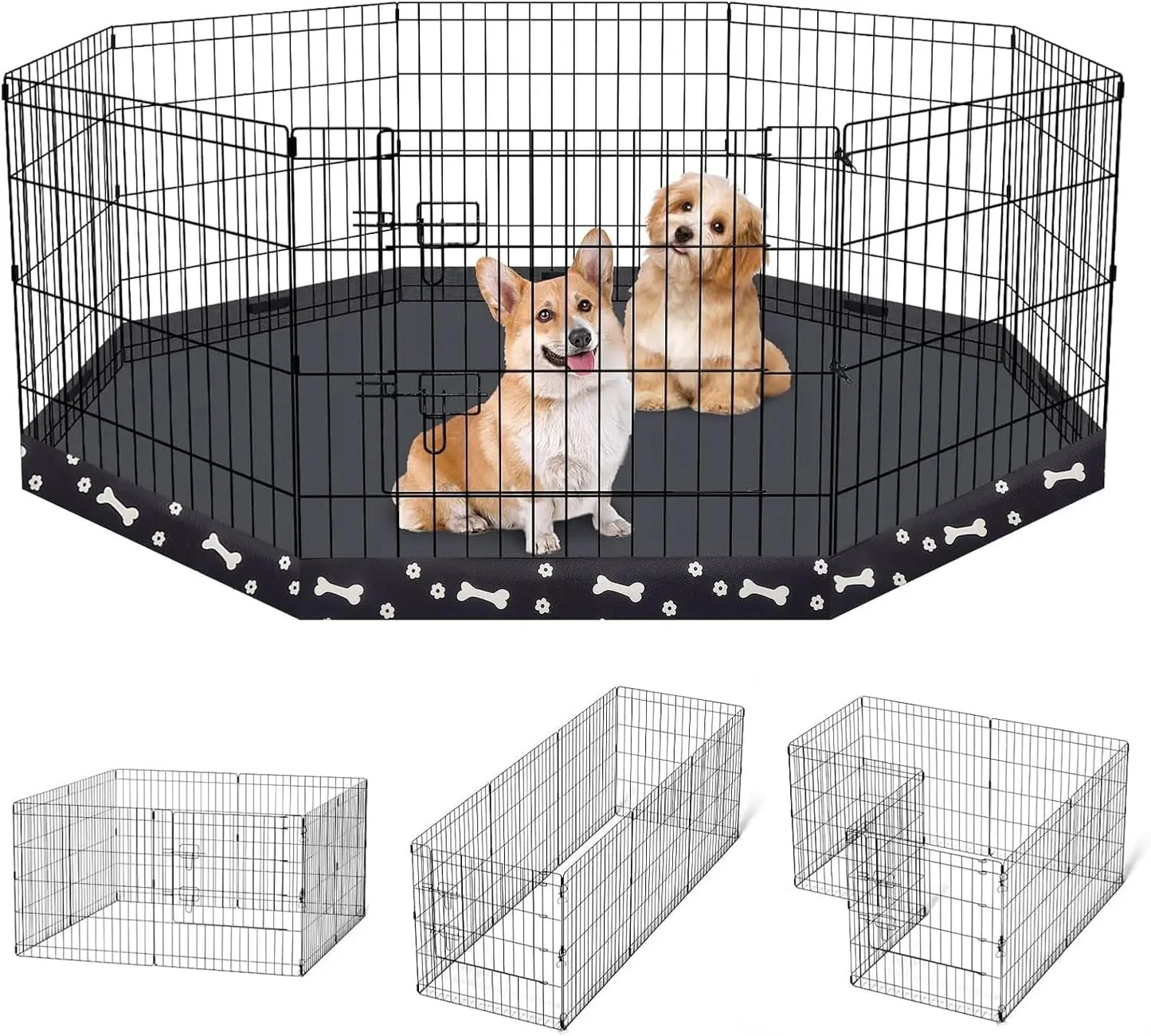 Foldable Dog Playpen – Indoor/Outdoor Metal Exercise Fence for Pets & Puppies