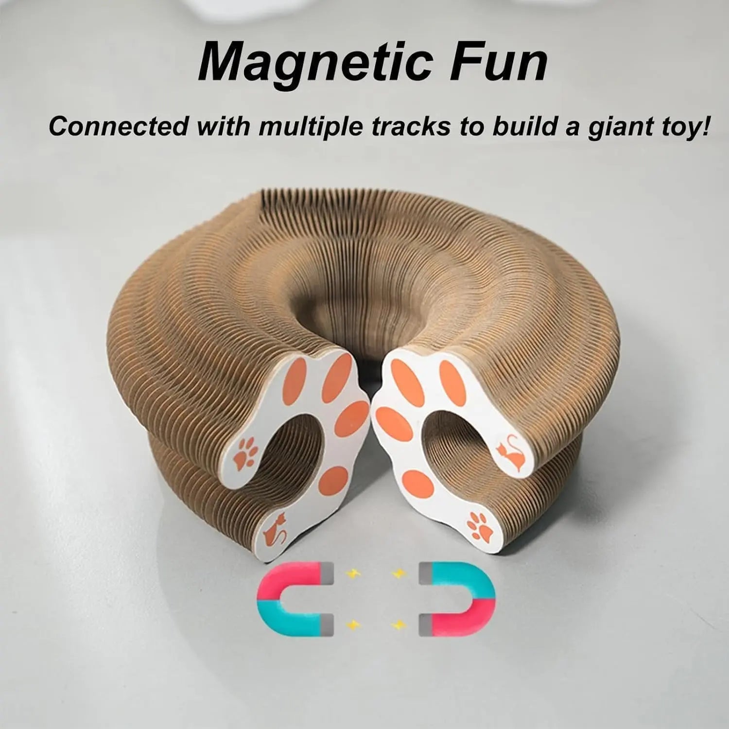 Magic Organ Cat Toy, Foldable Scratcher Board with Ball, Recyclable Accordion Cat Toy (2 Pack)