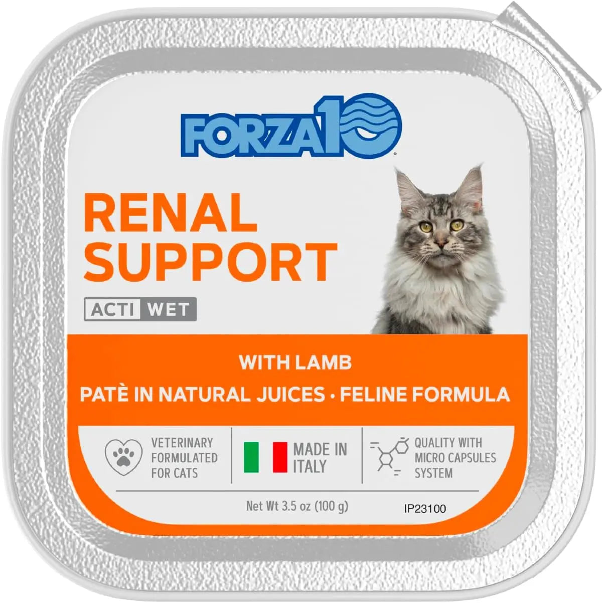 Forza10 Renal Wet Cat Food Lamb, Vet-Formulated Kidney Care, 3.5oz x12