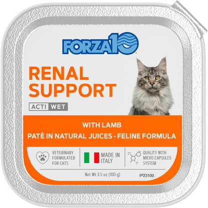 Forza10 Renal Wet Cat Food Lamb, Vet-Formulated Kidney Care, 3.5oz x12