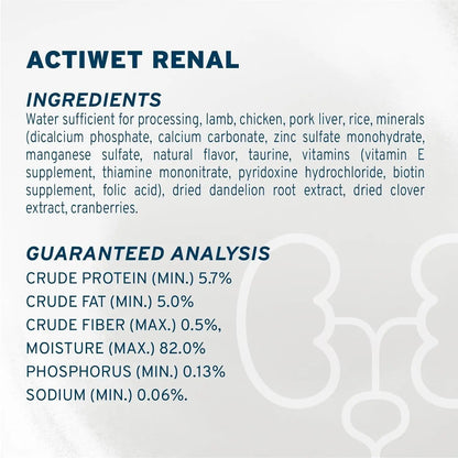 Forza10 Renal Wet Cat Food Lamb, Vet-Formulated Kidney Care, 3.5oz x12