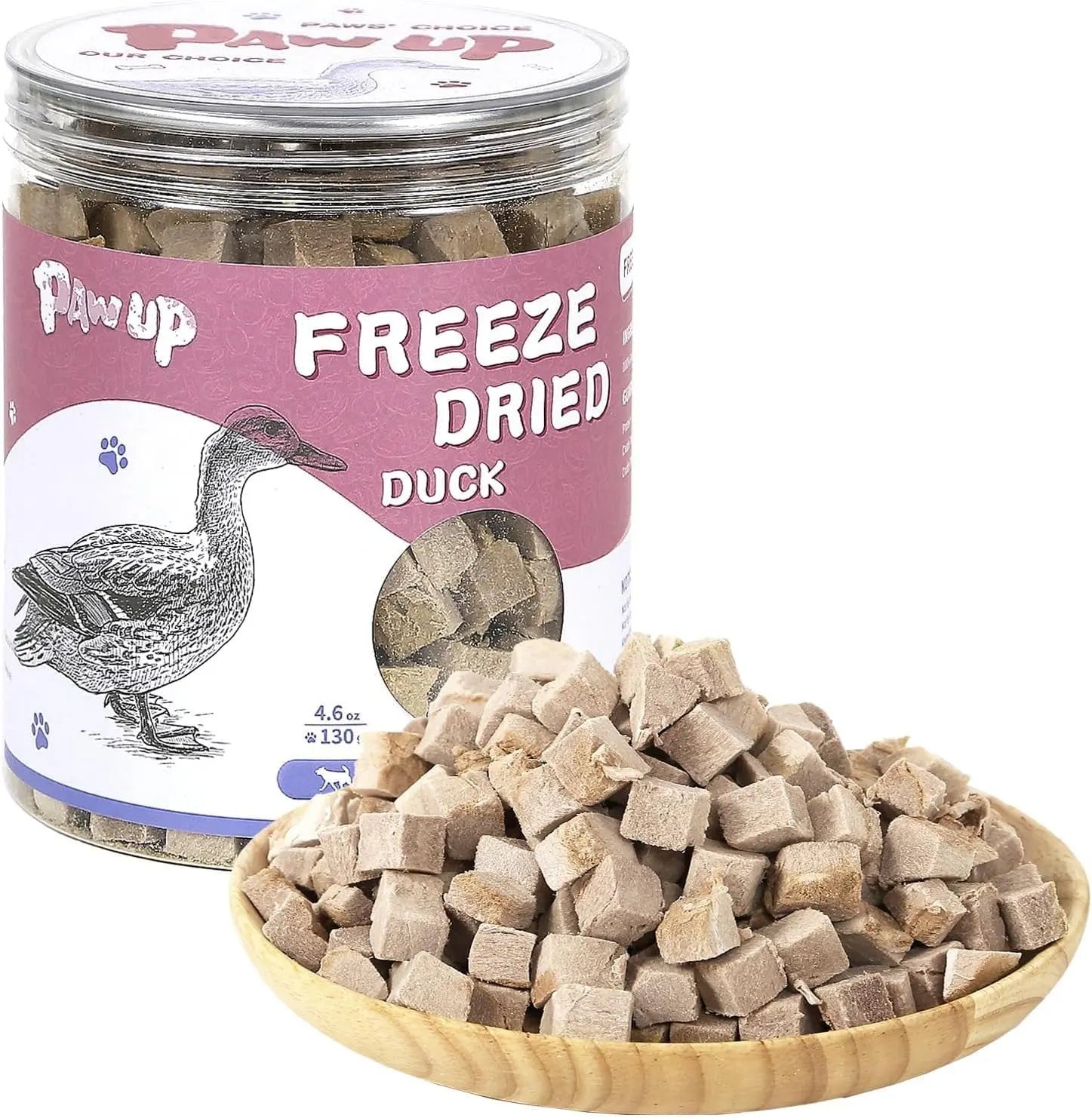 Freeze Dried Duck Dog & Cat Treats High Protein Grain Free Raw Food Topper 4.6oz Duck Breast Cube - 4.6 Oz