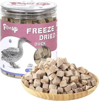 Freeze Dried Duck Dog & Cat Treats High Protein Grain Free Raw Food Topper 4.6oz Duck Breast Cube - 4.6 Oz