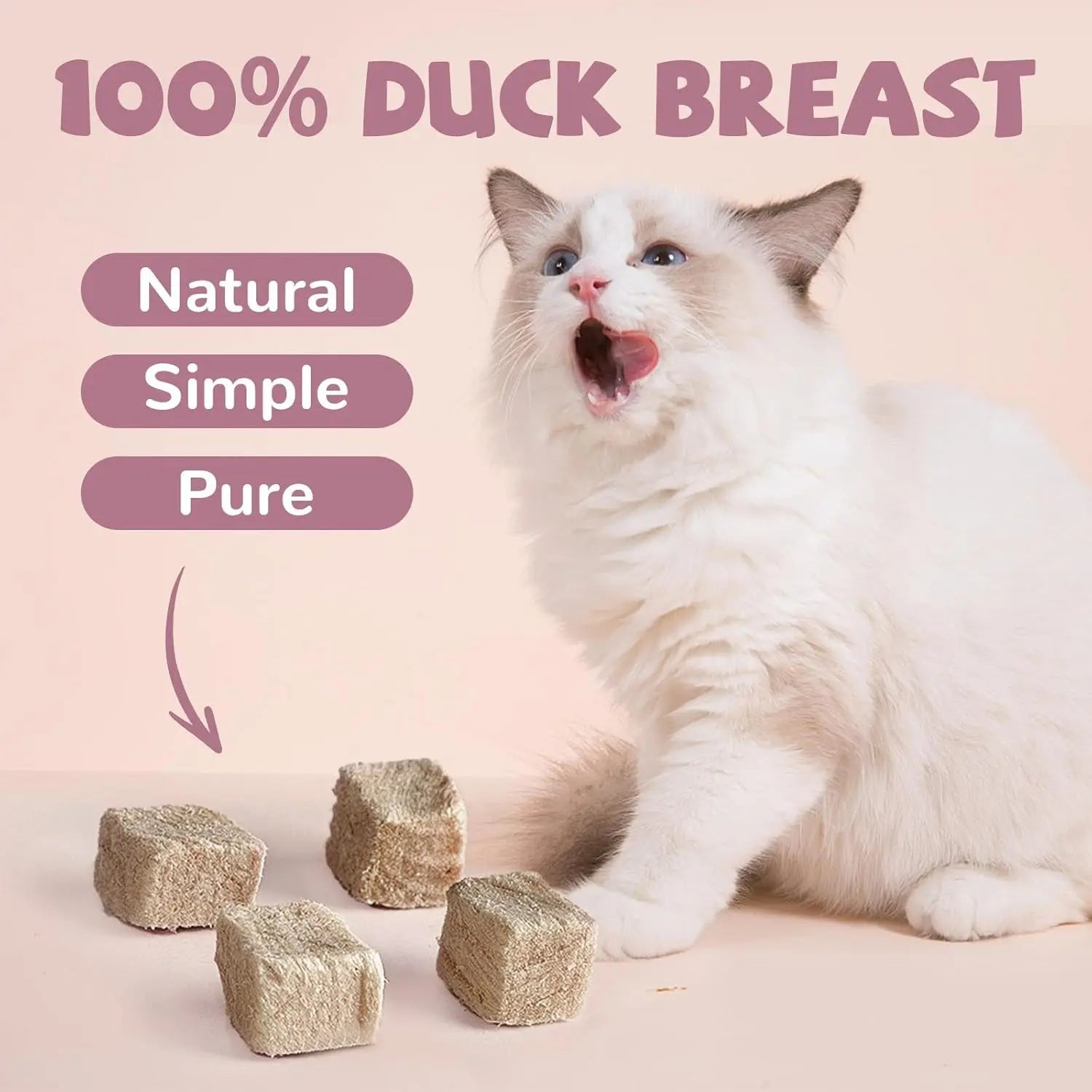 Freeze Dried Duck Dog & Cat Treats High Protein Grain Free Raw Food Topper 4.6oz