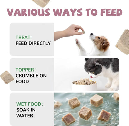 Freeze Dried Duck Dog & Cat Treats High Protein Grain Free Raw Food Topper 4.6oz