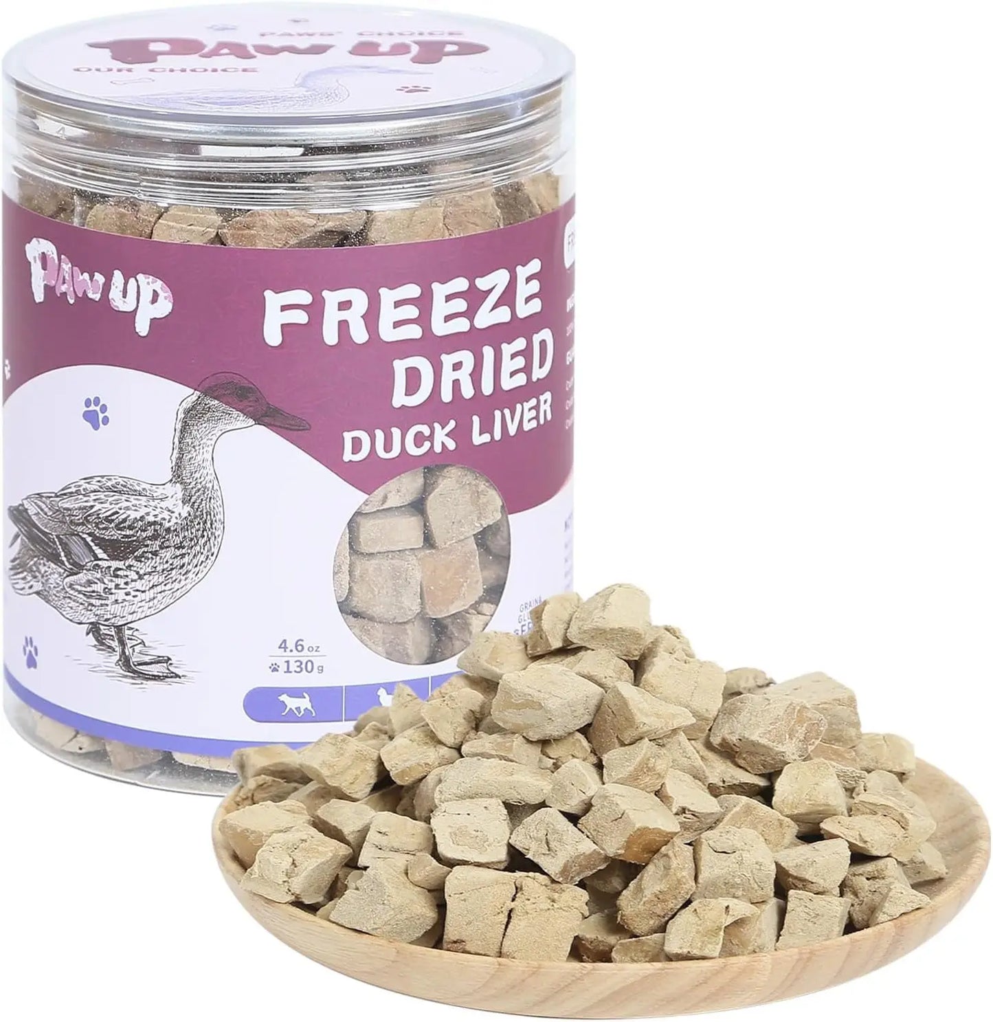 Freeze Dried Duck Dog & Cat Treats High Protein Grain Free Raw Food Topper 4.6oz Duck Liver - 4.6 Oz