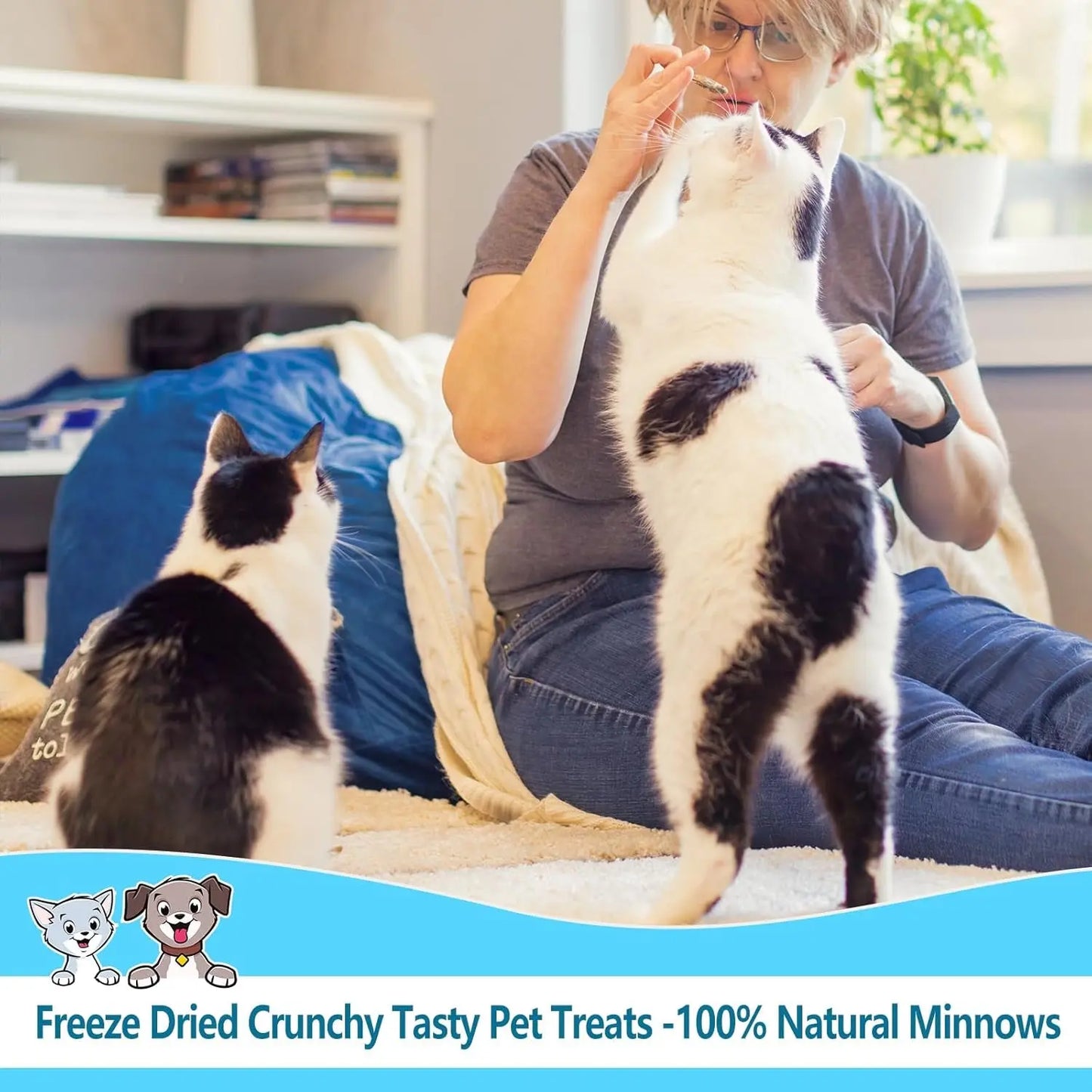 Freeze Dried Minnows Dog & Cat Treats 4oz 6.5oz 100% Natural